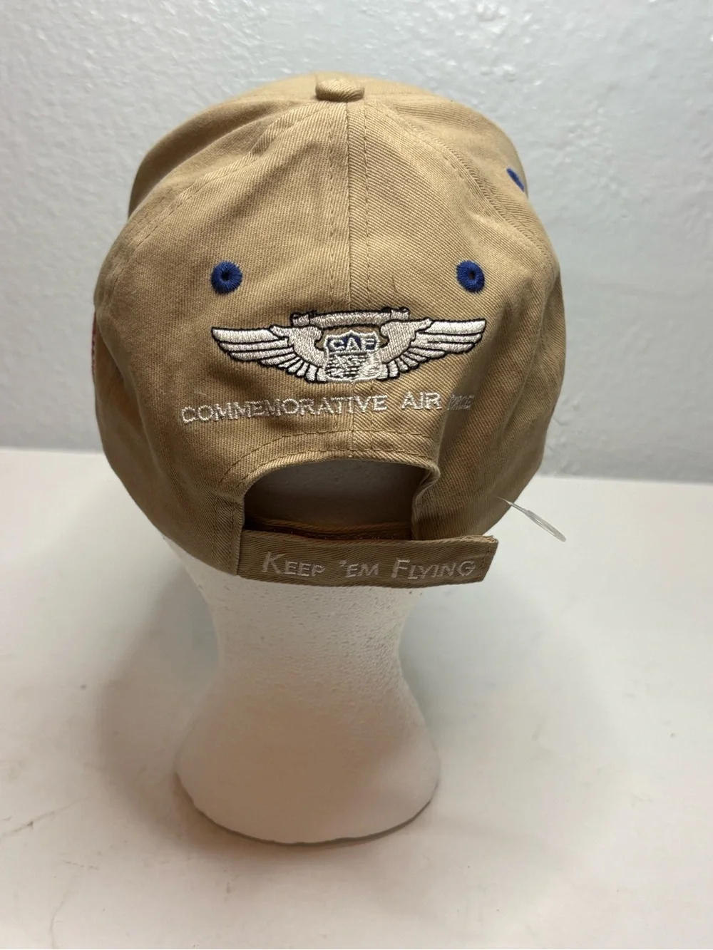 Embroidered Two-Tone Cap - Khaki & Navy